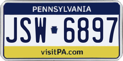 PA license plate JSW6897