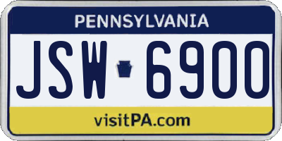 PA license plate JSW6900