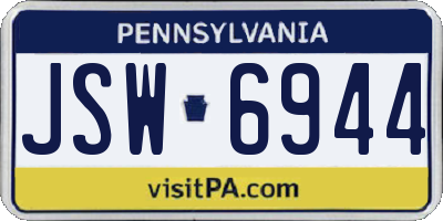 PA license plate JSW6944