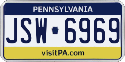 PA license plate JSW6969