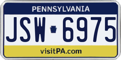 PA license plate JSW6975