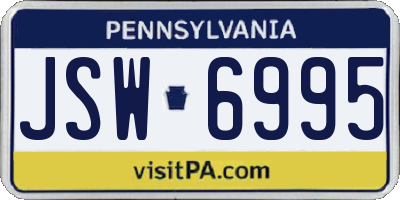 PA license plate JSW6995