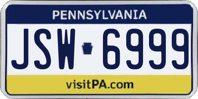 PA license plate JSW6999