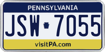 PA license plate JSW7055