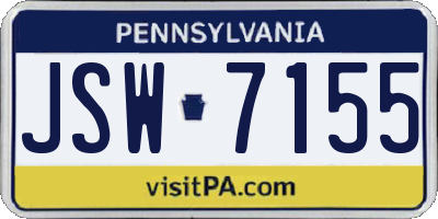 PA license plate JSW7155
