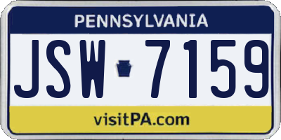 PA license plate JSW7159