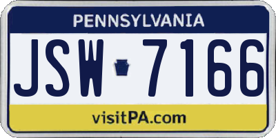 PA license plate JSW7166