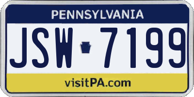 PA license plate JSW7199