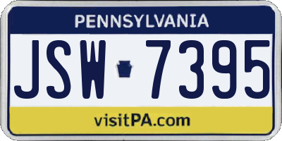 PA license plate JSW7395