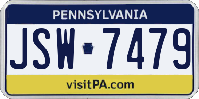 PA license plate JSW7479