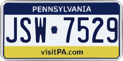 PA license plate JSW7529