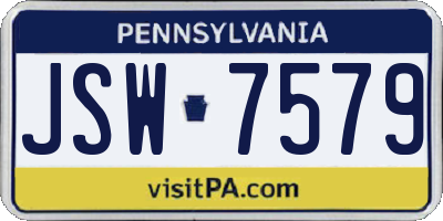 PA license plate JSW7579