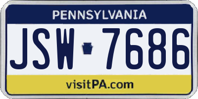 PA license plate JSW7686