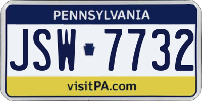PA license plate JSW7732