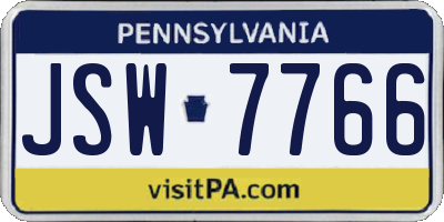 PA license plate JSW7766