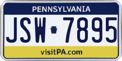 PA license plate JSW7895
