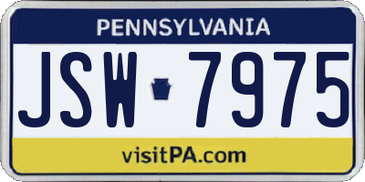 PA license plate JSW7975
