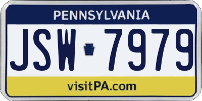 PA license plate JSW7979