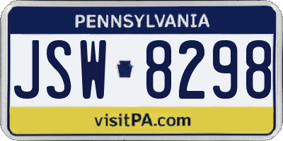 PA license plate JSW8298