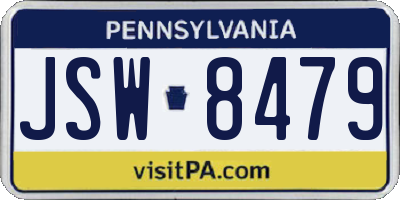 PA license plate JSW8479
