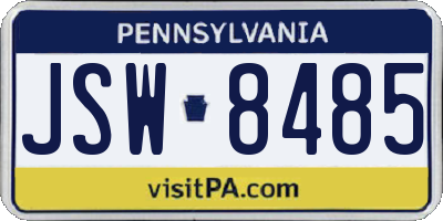 PA license plate JSW8485