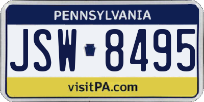 PA license plate JSW8495