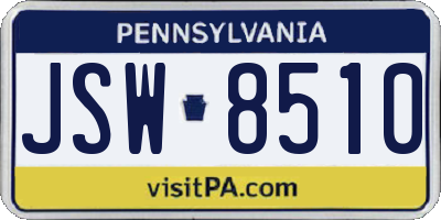 PA license plate JSW8510
