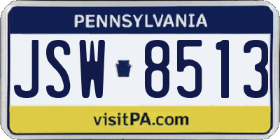 PA license plate JSW8513