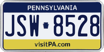 PA license plate JSW8528