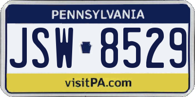 PA license plate JSW8529