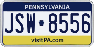 PA license plate JSW8556