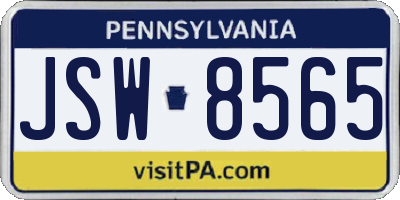 PA license plate JSW8565