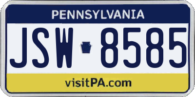 PA license plate JSW8585