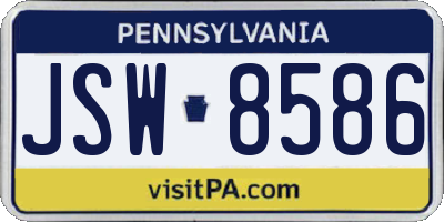 PA license plate JSW8586