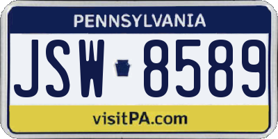 PA license plate JSW8589
