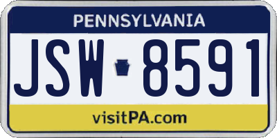 PA license plate JSW8591