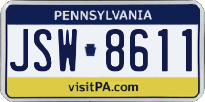 PA license plate JSW8611