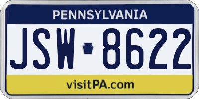 PA license plate JSW8622