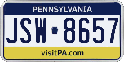 PA license plate JSW8657