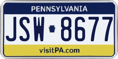 PA license plate JSW8677