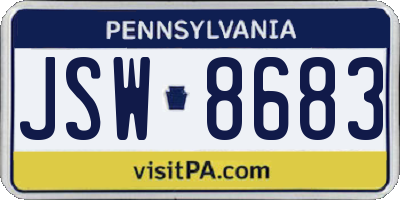 PA license plate JSW8683