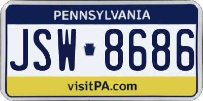 PA license plate JSW8686