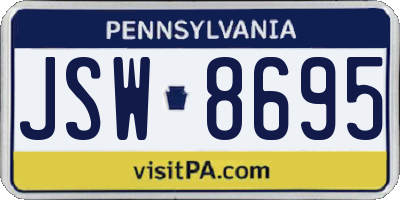 PA license plate JSW8695