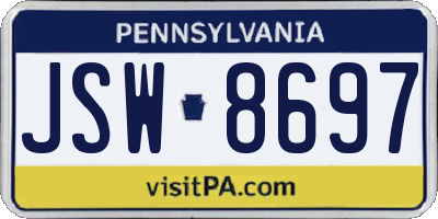 PA license plate JSW8697