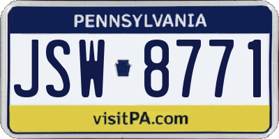 PA license plate JSW8771