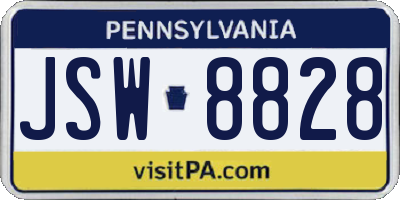 PA license plate JSW8828