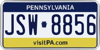 PA license plate JSW8856