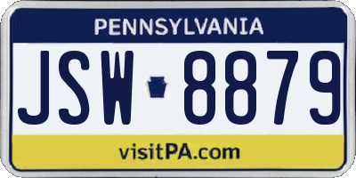 PA license plate JSW8879