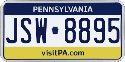 PA license plate JSW8895
