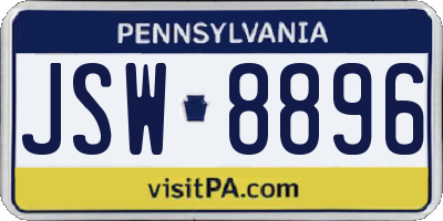 PA license plate JSW8896